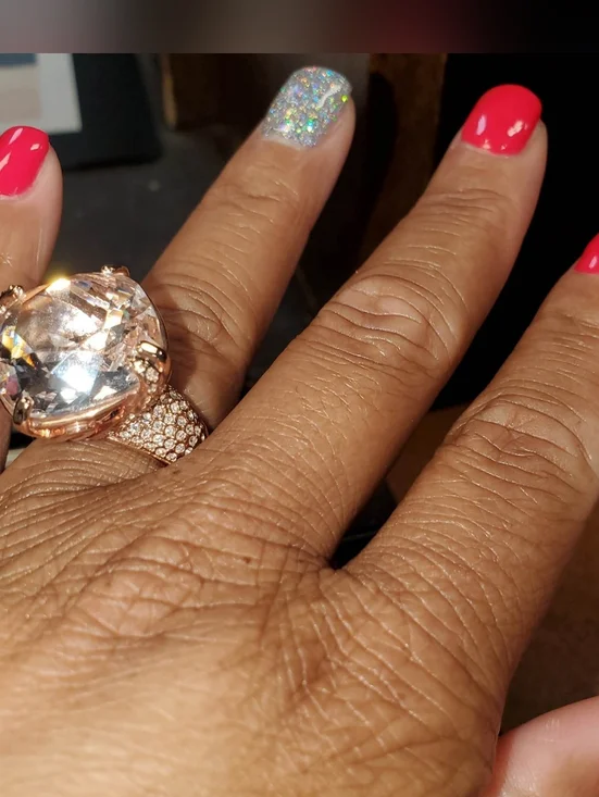 Swarovski Rose Gold Cushion-Cut Clear Crystal Ring - Picture 2 of 2